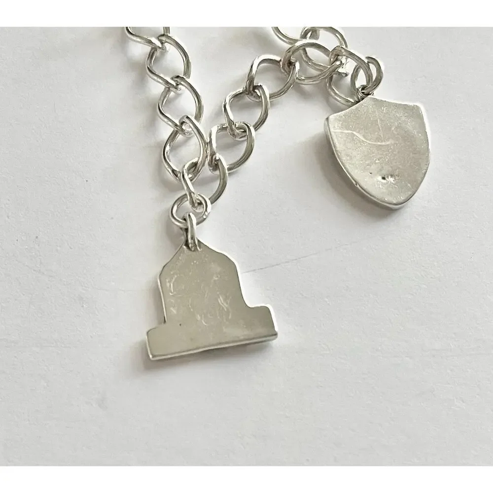 1960s 925 Sterling St. Thomas Aquinas Catholic School Dallas TX 4-Charm Bracelet - Picture 9 of 12